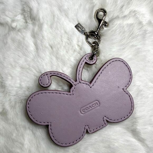 y2k Coach Vintage Leather Butterfly Keychain Charm - Picture 3 of 3